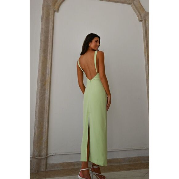 Yellow the Label Remington Dress in Pea Green - Picture 2 of 11